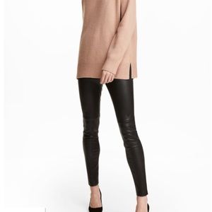 Faux black leather pants